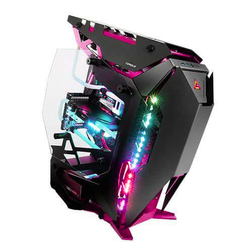 Gabinete Gamer Antec Torque (Mid Tower, Aluminio + Vidrio Templado, Soporte Radiador 360 mm, Negro/Rojo)