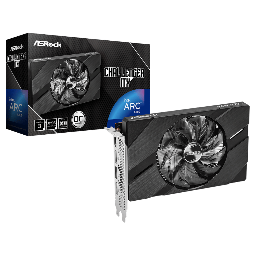 Tarjeta de Video ASRock Intel Arc A380 Challenger ITX 6GB OC (PCIe 4.0, GDDR6)