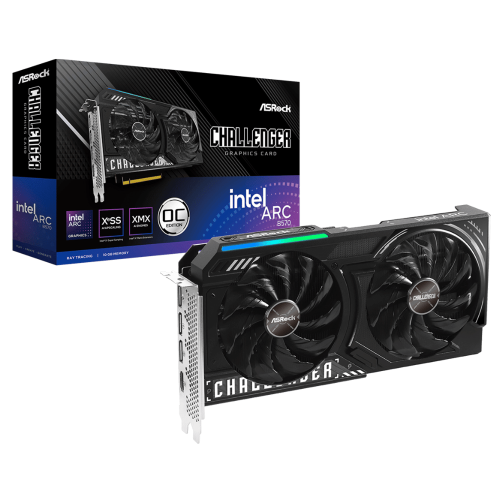 Tarjeta de Video ASRock Intel Arc B570 Challenger 10GB OC (PCIe 5.0, GDDR6)