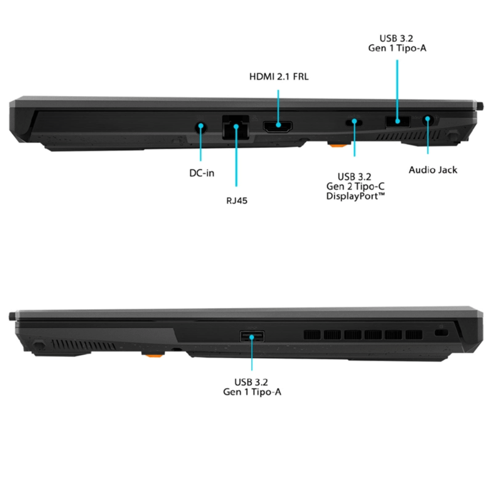 Notebook Gamer ASUS TUF F16 FX607VJB-RL112W (Pantalla 16" FHD 165Hz, Intel Core 5-210H, 16GB DDR5, 512GB NVMe, NVIDIA RTX 3050 6GB, Teclado Español, Wi-Fi, Windows 11 Home) Reacondicionado