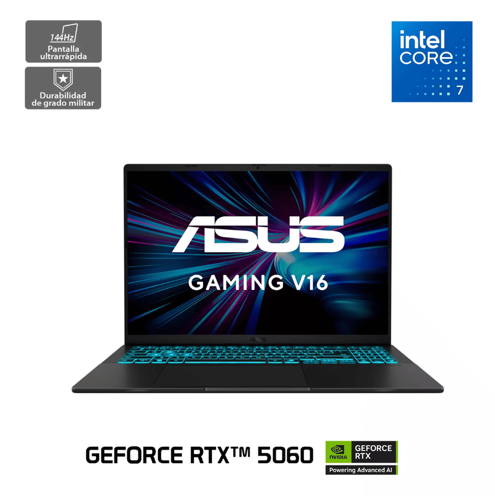 Notebook Gamer ASUS V16 Gaming V3607VM-RP077W  (Pantalla 16" FHD+, Intel Core i7-240H, 16GB DDR5, 512GB NVMe, NVIDIA RTX 5060 8GB, Teclado Español, Wi-Fi, Windows 11 Home) Reacondicionado