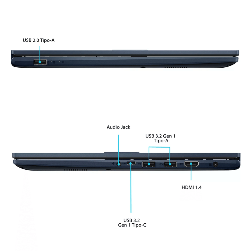 Notebook ASUS VivoBook 15 X1504VA-BQ4206W (Pantalla 15.6" FHD, Intel Core 5-120U, 16GB DDR5, 512GB SSD, Teclado Español, Wi-Fi, Windows 11 Home) Reacondicionado