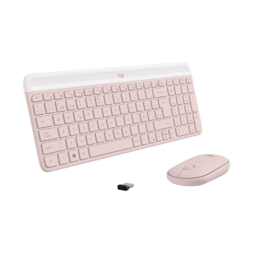 Combo Teclado y Mouse Logitech MK470 Wireless Rosado
