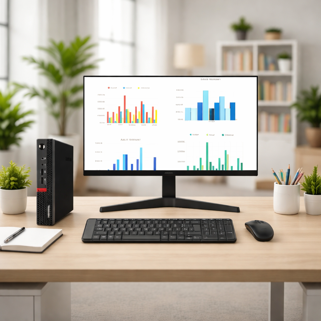 Combo Eficiencia 05: PC Tiny Lenovo M910q Reacondicionado + Monitor Samsung 22" S3 S30GD + Teclado y Mouse inalámbrico Logitech MK220