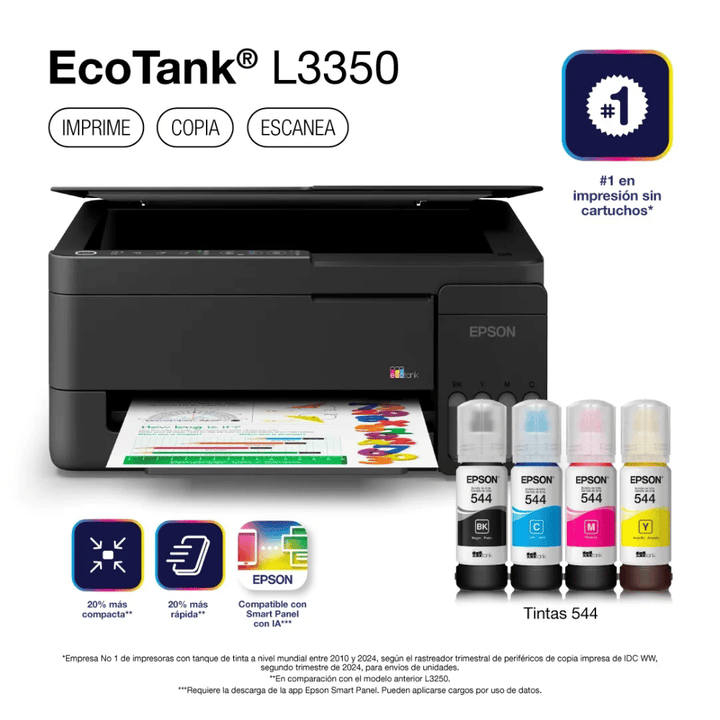 Impresora Multifuncional Epson EcoTank L3350 Wi-Fi (Tinta Continua, USB, Color)