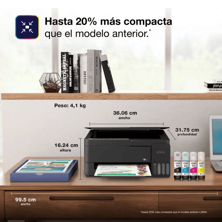 Impresora Multifuncional Epson EcoTank L3350 Wi-Fi (Tinta Continua, USB, Color)