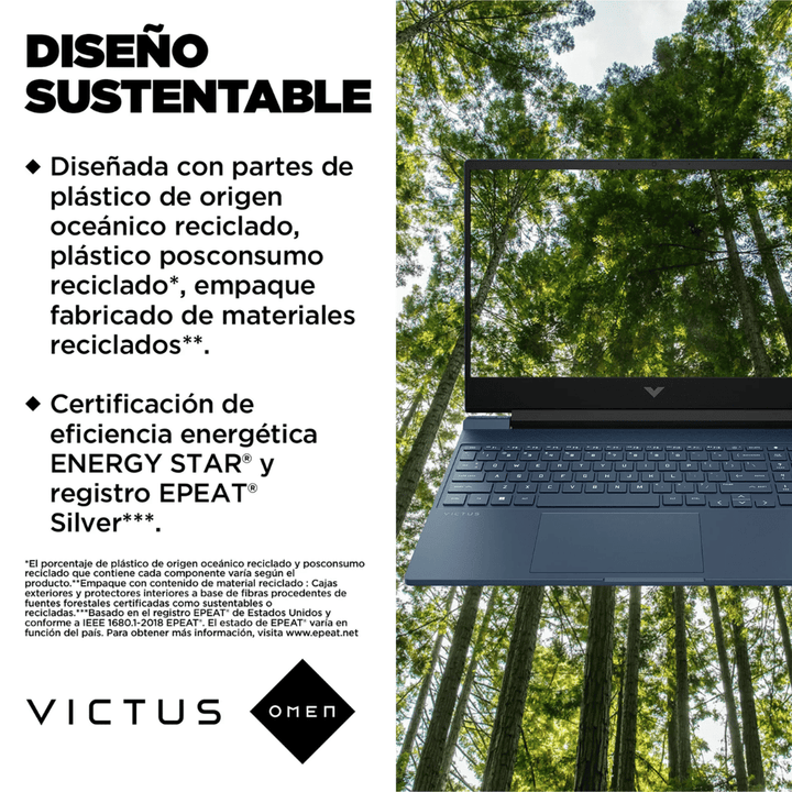 Notebook Gamer HP Victus 15-fa1097la (Pantalla 15.6" FHD 144Hz, Intel Core i7-13700HX, 16GB DDR4, 1TB M.2, NVIDIA RTX 4050 6GB, Teclado Español, Wi-Fi, Windows 11 Home) Reacondicionado