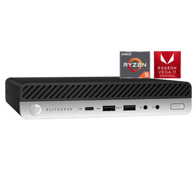 PC Tiny HP EliteDesk 705 G5 (AMD Ryzen 5 PRO 3400G + Radeon Vega 11, 8GB DDR4, 256GB M.2, Wi-Fi, Windows 11 Pro) Reacondicionado