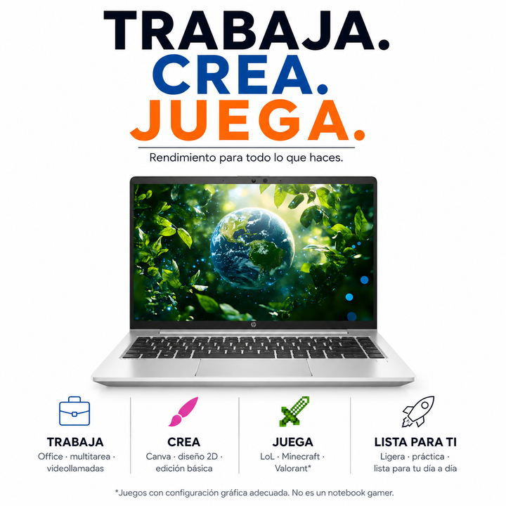 Notebook HP ProBook 445 G8 (Pantalla 14" FHD, AMD Ryzen 5 5600U + AMD RAdeon, 8GB DDR4, 512GB NVMe, Teclado Español, Wi-Fi, Windows 11 Pro) Reacondicionado