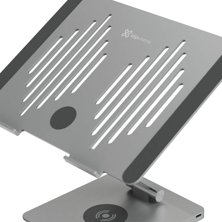 Soporte para Notebook con Docking Klip Xtreme KDA-500 (USB-C a HDMI 4K, 3× USB 3.0, Lector SD, USB-C PD 100W)
