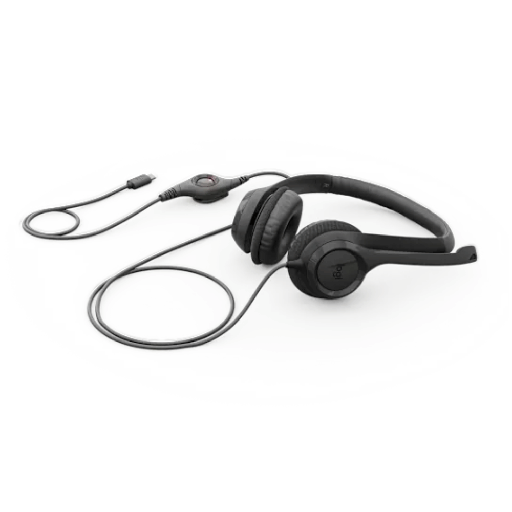 Audífonos con Micrófono USB Logitech H390 (Control de volumen en cable, Cancelación de ruido)