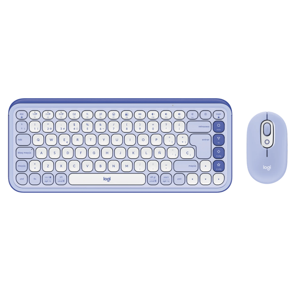 Kit Teclado y Mouse Wireless Logitech POP Icon Lila