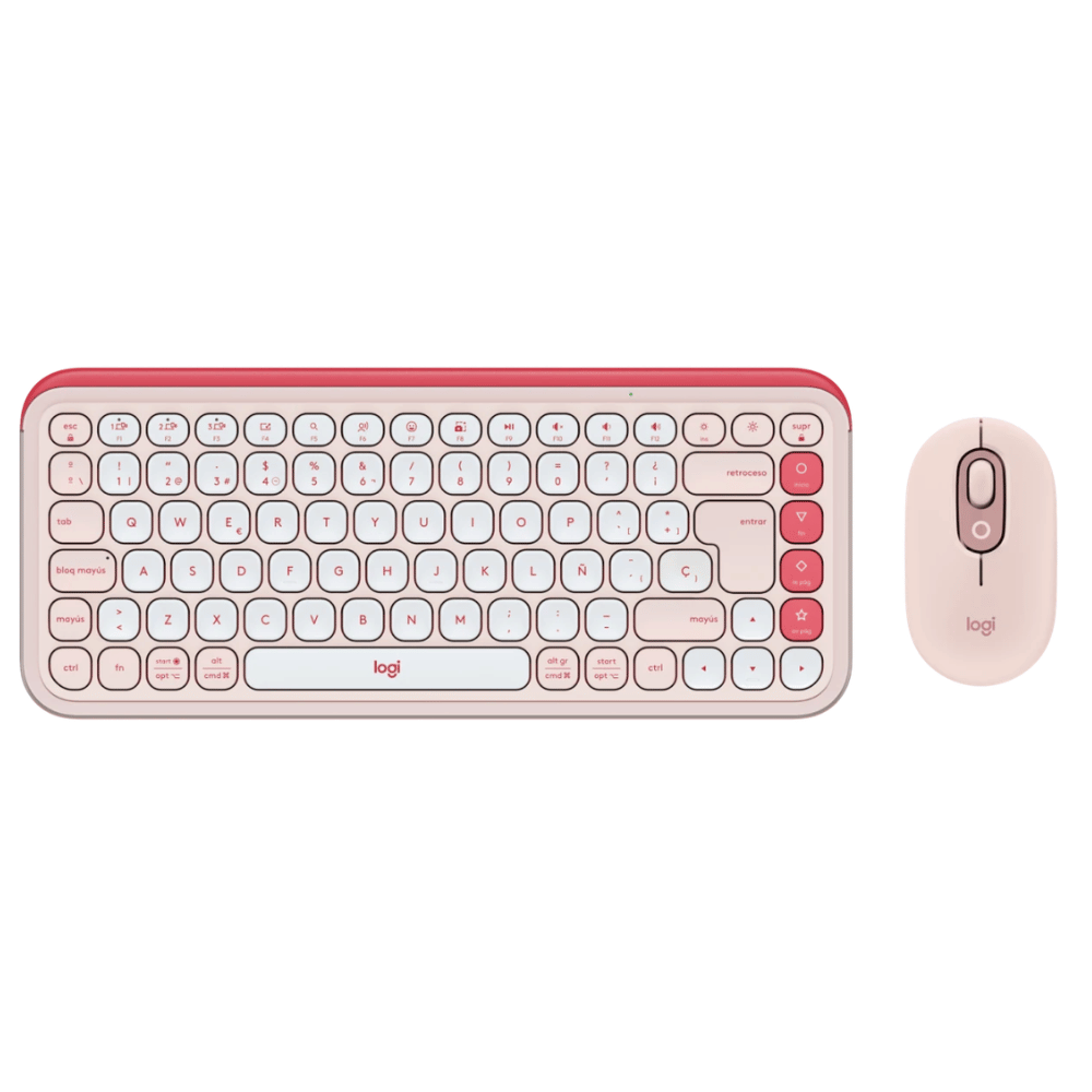 Kit Teclado y Mouse Wireless Logitech POP Icon Rose