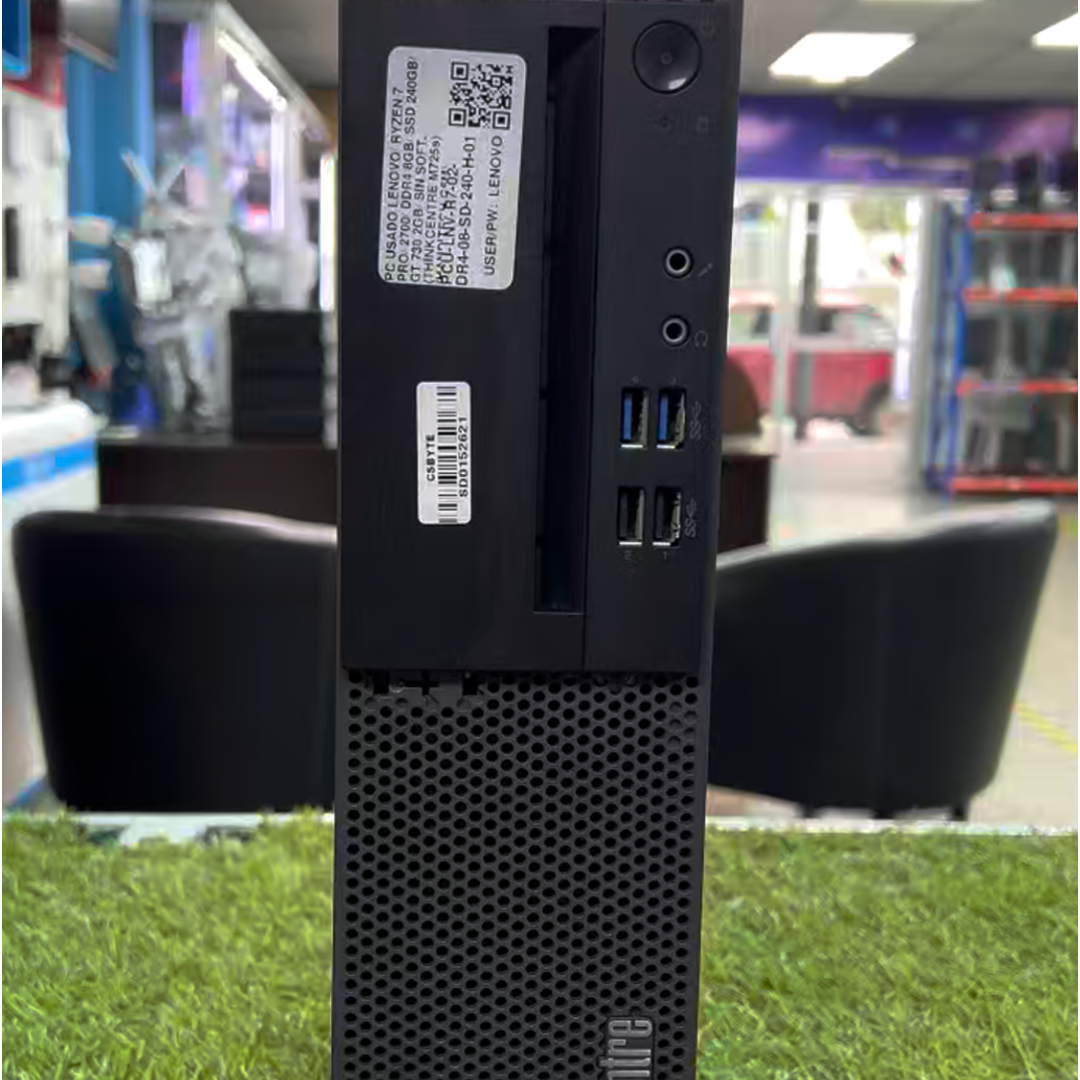 PC Lenovo ThinkCentre M725s (Ryzen 7 Pro 2700, 8gb DDR4, 240gb SSD, GT 730 2gb, Sin Sistema Operativo) Reacondicionado