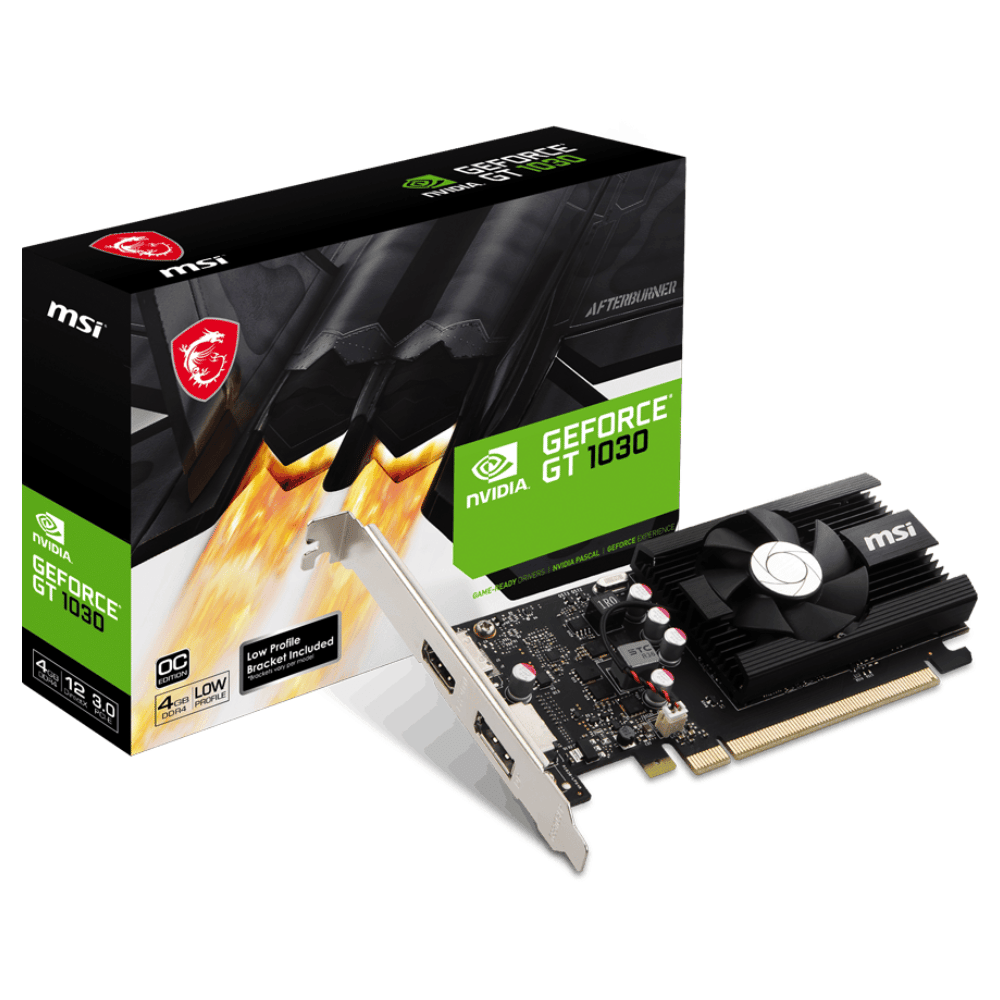 Tarjeta de Video MSI GeForce GT 1030 4GD4 LP OC (4GB DDR4, Low Profile)