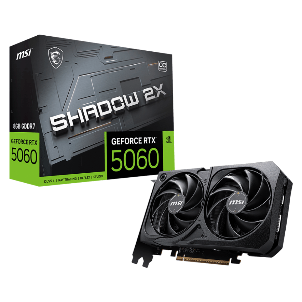 Tarjeta de Video MSI GeForce RTX 5060 8GB GDDR7 Shadow 2X OC (PCIe 5.0)