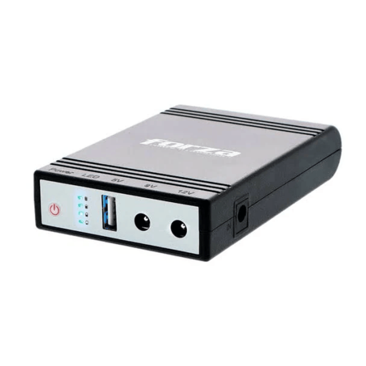 Mini UPS Forza 14W DC-140USB (Salidas 5V/9V/12V DC + USB, Para Router, Switch y Cámaras IP)