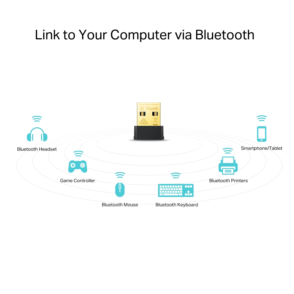 Adaptador Wi-Fi + Bluetooth USB TP-Link Archer T2UB Nano (AC600 Dual Band, Bluetooth 4.2, USB 2.0)
