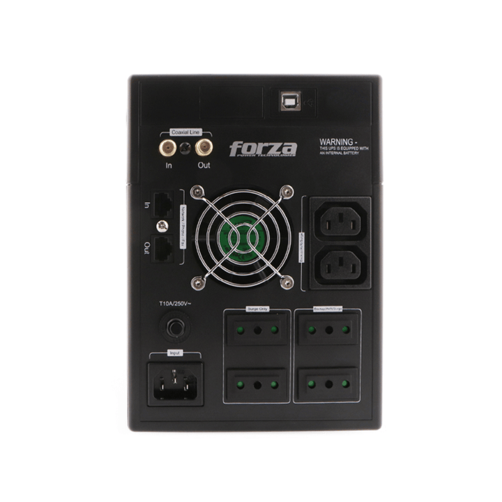 UPS Forza 1500VA/840W FX-1500LCD-C (6 Tomas 220V, LCD, Red, Protege Estaciones de Trabajo y POS)