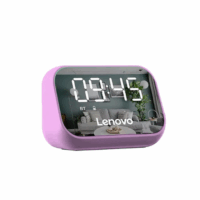 Parlante con Reloj Bluetooth Lenovo TS13, compacto y práctico en color Pink