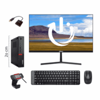 Combo Eficiencia Tiny Lenovo Thinkcentre M710q (Intel Core i5 de 6° Gen, 8gb DDR4, 250gb SSD, sin Sistema Operativo) Seminuevo + Monitor Dahua 22" LM22-B200S + Teclado y Mouse Logitech MK220 + Webcam Clio CLC-1080LIVE