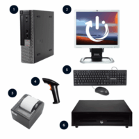 Combo Punto de Venta 05 PC Dell + Monitor HP 17"+ Impresora térmica Utek + Lector Exelink + Gaveta Exelink + Teclado y Mouse Tecnolab