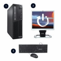 Combo Inicial 02 PC Lenovo + Monitor HP 17"+ Teclado y Mouse Tecnolab