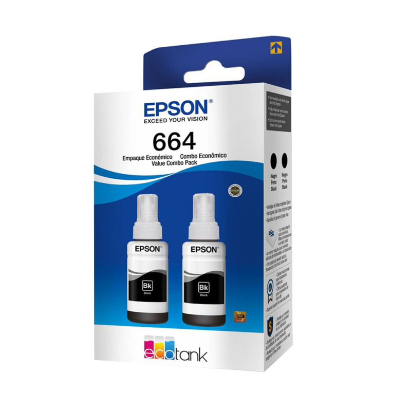Tinta Epson T664120-2P L200 Pack 2 Black