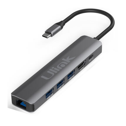 Adaptador USB C a 3xUSB 3.0 / G-Lan / HDMI / USBC Ulink UL-ADC601