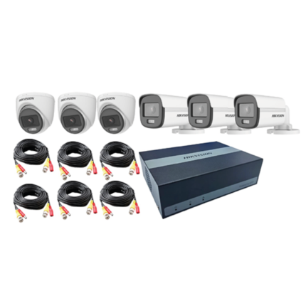 Kit eDVR/CCTV Hikvision 8CH 2MP + 3 Bullet + 3 Domos + SSD 480GB