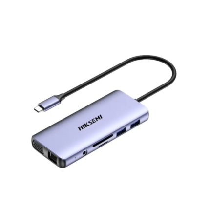 Adaptador USB-C a HDMI/VGA/GLAN/USB3.0 Hiksemi HS-HUB-DS11