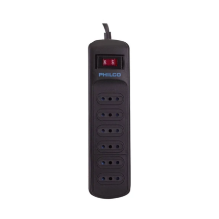 Alargador Protector Sobrevoltaje Philco Negro