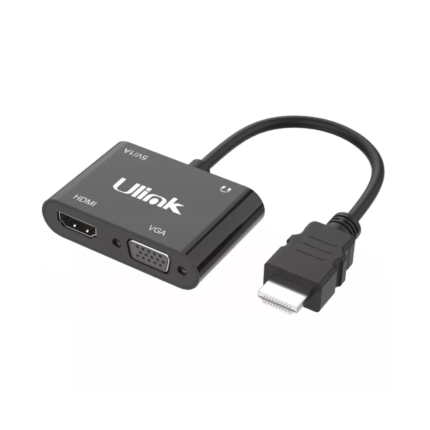 Adaptador HDMI a HDMI+VGA con Audio + Micro USB Ulink UL-CV3500HV