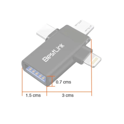 Adaptador OTG 3 en 1 BestLink BL-ADOTG30