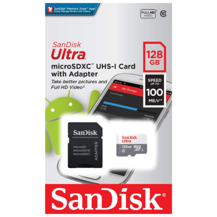 Micro SD SanDisk Ultra microSDXC 128 GB UHS-I (Class 10 / Speed Class 1)