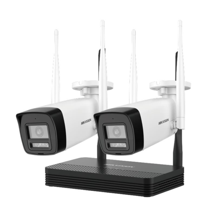 Kit de Videovigilancia Hikvision DS-J142I/NKS422W0H (2 Cámara Bullet, NVS de 4Ch, WIFI6)