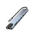 Adaptador USB-C a USB 3.0x1/HDMI/USB 2.0x1/LAN/SD/USB-C, ULink, UL-ADC804, Múltiples Puertos y Conectividad