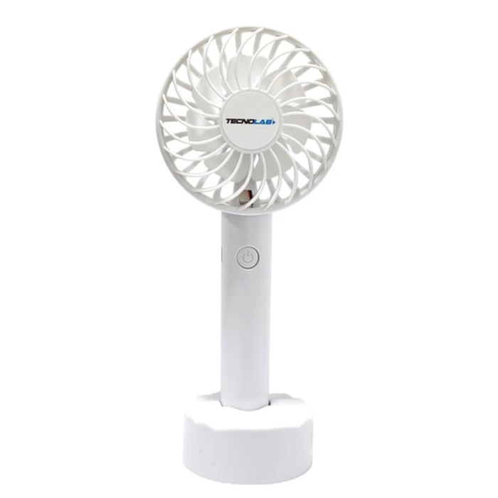 Ventilador Portátil, Tecnolab, TL671, De Mano con Batería White