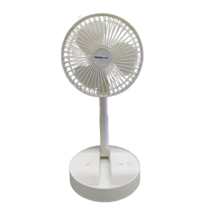 Ventilador Portátil, Tecnolab, TL668, Recargable con Pedestal White