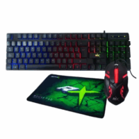 Kit Gamer Pro Reptilex Rx0017 (Teclado Mouse Padmouse Color del teclado Negro)