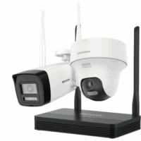 Kit de Videovigilancia Hikvision DS-J142I/NKS422W02H (1 Cámara Bullet, 1 Cámara Domo, NVS  de 4Ch, WIFI6)