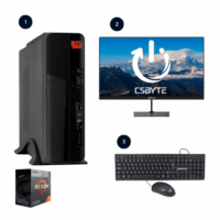PC GAMER Armado 30 (Ryzen 3 3200G, 8GB DDR4, 256GB SSD, Clio Slim) Nuevo + Monitor Dahua 24"C200 + Teclado y Mouse Tecnolab