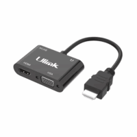 Adaptador HDMI a HDMI+VGA con Audio + Micro USB Ulink UL-CV3500HV