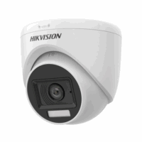 Cámara Domo Hikvision DS-2CE76D0T-LPFS 2.0MP TVI 2.8mm 20M Audio/Luz Blanca Plast.