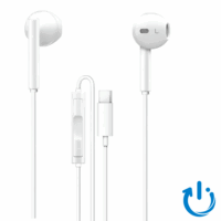 Audífonos USB Tipo-C HIFI con Manos Libre; Tecmaster TM-300516; BLANCO; Nuevo