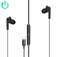 Audífonos USB Tipo-C HIFI con Manos Libre; Tecmaster TM-300517; NEGRO; Nuevo