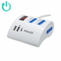 Alargador de Escritorio Philco, AC, USB, USB-C, Carga Rápida; Nuevo