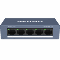 Switch Hikvision DS-3E0105-O (5 Puertos Fast Ethernet, Metálico)